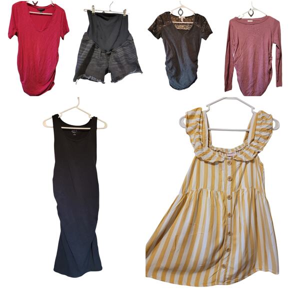 Lot of 10 Womens Maternity Clothing Lot Small-Medium Dresses, Tops, Shorts - Picture 1 of 16